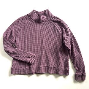 The North Face Purple Long Sleeve Mock Neck Chabot Long Sleeve Waffle Knit Top